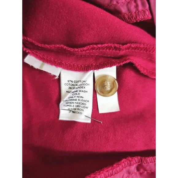 LOFT ~Woman Size 12~ Raspberry Pink Skinny Ankle Pants ~"JULIE"~ Cotton Blend. - Picture 4 of 11